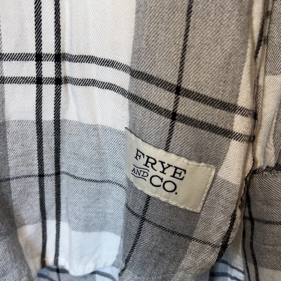 Frye Gray and White Plaid Shirt - Picture 3 of 4